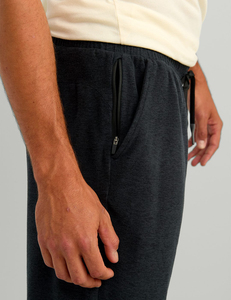 <b>Men's</b> Dark Grey Solid Polyester Mid Rise Flat Front Eco-Friendly Gym Joggers Elastic Waist <b>Cuffed</b> Hem for Adults - Product Image 3