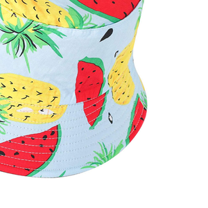 Wholesale Custom Logo 100% Cotton <b>Reversible</b> <b>Bucket</b> <b>Hat</b> Multi-Color Printed Knitted Pattern For Women Men Kids For Daily Use - Product Image 4