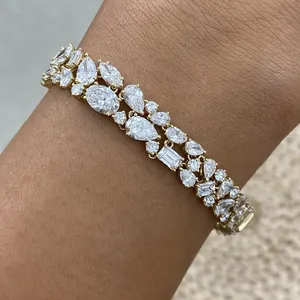 16.6ct F/VS2 Oval Cut Lab Grown Diamond Yellow Gold Tennis <b>Bracelet</b> Certified - Product Image 5