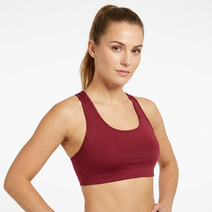Women's Red Sports Bra with Cross Back Design for Fitness and Workouts - Product Image 4