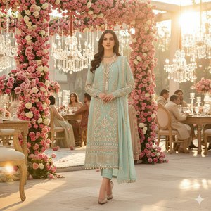 2026 New Launching Heavy <b>Fox</b> Georgette Fabric Pakistani Fashion Bright Color Party Wear Salwar Kameez Set At Wholesale Price - Product Image 2