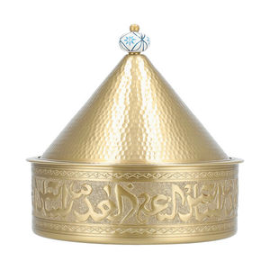 Olla caliente de metal con diseño árabe dorado para servir comida, cazuelas, sopas, vajilla para bodas, ollas calientes de metal para servir. - Product Image 1