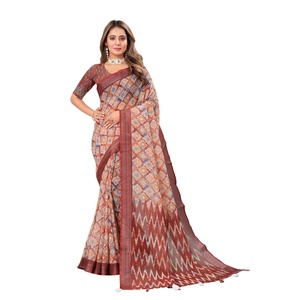 ผ้าลินินพิมพ์ดิจิตอลผ้าลินินพร้อมเสื้อสีแดงเข้ม - Product Image 1