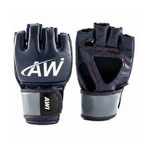 Gants de MMA demi-doigts en cuir avec support de poignet Velcro pour arts martiaux adultes - Product Image 1
