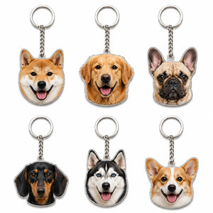 Custom Logo Fashion Vintage Metal Pet <b>Keychain</b> Bulk | Full Color Print Epoxy Dome OEM Promotional <b>Keychain</b> | Vietnam Factory MOQ - Product Image 4