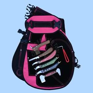 Juego de herramientas de seguridad para herrador al por mayor con delantal de cuero, cuchillo para pezuñas afilado, cuchillo con extremo de latón, pinza para pezuñas, cortador, pulidor y cepillo - Product Image 1