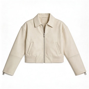 Chaqueta Bomber de Cuero Personalizada con Cremallera, Unisex, Peso Medio, Cuello Vuelto, Ribete Acanalado, Resistente al Viento e Impermeable - Product Image 3