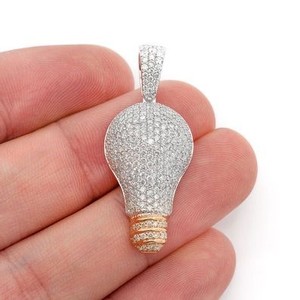 จี้เพชรทรงหลอดไฟ ดีไซน์ทันสมัย คุณภาพสูง น้ำหนักรวม 2.75 กะรัต ทองคำแท้ 10K ประดับเพชร VVS-VS ผลิตในห้องปฏิบัติการ สำหรับทั้งชายและหญิง - Product Image 3