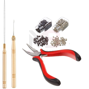 Kit d'outils professionnels MAGMA BEAUTY de haute qualité pour extensions capillaires : petites pinces, ciseaux, outils à boucles et clips en acier inoxydable - Product Image 4