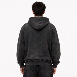 Sweat-shirt à capuche zippé en molleton 100 % coton pour homme, coupe classique, idéal pour l'hiver et les tenues décontractées - Product Image 3
