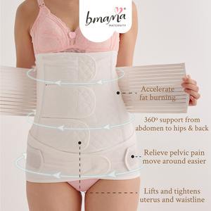Bmama Postpartum Abdominal Binder White Breathable Hook-and-Eye <b>Tummy</b> <b>Control</b> Shapewear for Women Medium Support - Product Image 4