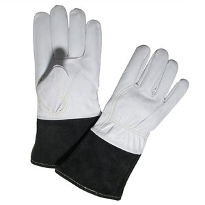 Gants de soudage TIG en cuir résistant à la chaleur avec doublure en Kevlar, logo personnalisé OEM, gants de travail de protection industrielle en coton - Product Image 3