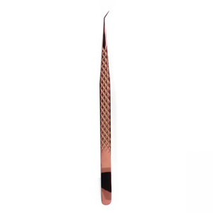 Pince à épiler pour cils en acier inoxydable de haute qualité, best-seller, durable, design ergonomique, pointes courbes classiques, pointes en fibre, salon, DIY, OEM - Product Image 1