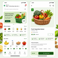 Aplicación Profesional Avanzada para Entrega de Comestibles, para Android, iOS, MAC, Seguimiento en Vivo por Web, Entrega Instantánea, Funciones en Varios Idiomas