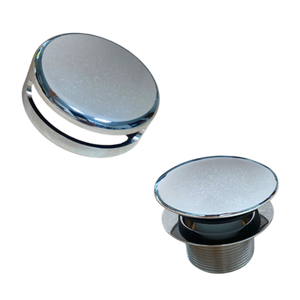 PSP0060 Tapa de desagüe de bañera ecológica con placa frontal de zinc y plástico, instalación atornillable, tradicional - Product Image 1