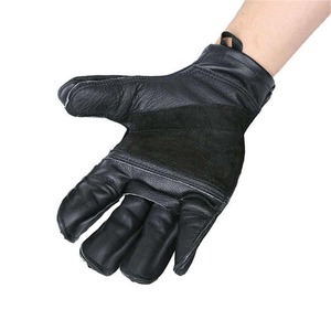 Tactical Leather Gloves With Adjustable Wrist <b>Strap</b> For Outdoor Men Use - Product Image 3