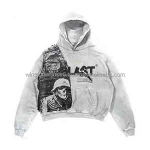 Sudaderas con Capucha Unisex 100% Algodón para Invierno, Estilo Sólido con Estampado Digital y Bordado, Ecológicas, Transpirables, con Cuello Corto para Hombre - Product Image 3