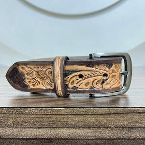 Wholesale Hand Tooled Leather <b>Kids</b> <b>Belt</b> Durable Genuine Cowhide for Boys & Girls Adjustable Western Style Children's Accessories - Product Image 5