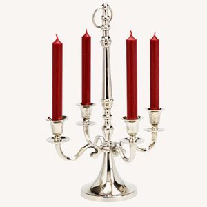 <b>Decorative</b> Metal for Events and Wedding Lighting High Quality Wedding Candelabra 5 Arms <b>Table</b> Centerpiece Silver Plated - Product Image 1