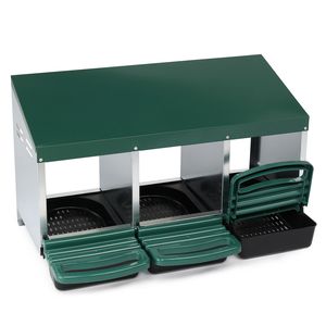 Cestello Nido per Galline Ovaiole a 3 Scomparti in Plastica Verde, Tipo H, per Pollaio - Product Image 5