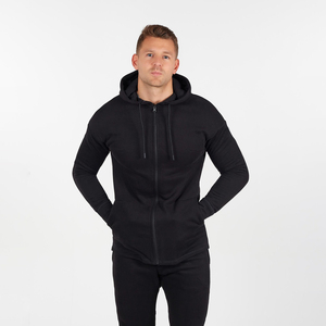 2026 Slim Fit <b>Men</b> Jogging Training Tracksuit 100%Combed Cotton Fleece High Zipper Fitness Streetwear Winter Rhinestone Tracksuit - Product Image 2