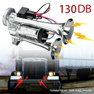 Corno elettrico a doppio tubo in metallo con corno elettrico per auto a relè - Product Image 1
