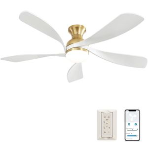 Ventilatore da Soffitto LED da 52 Pollici con Controllo Remoto Smart APP, Luce LED Dimmerabile a 3 Colori, Motore DC Silenzioso Reversibile - Product Image 1