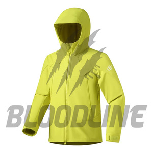 Men Yellow Full Sleeve Hooded <b>Jacket</b> Sublimation Print Windproof Winter Outdoor Wear - Product Image 1