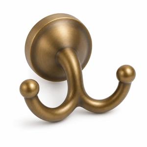 Brass Double Robe Hook Antique Solid Towel Hook Wall Mounted for Bathroom or Hotel - Product Image 1