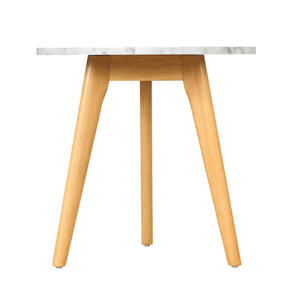 Table basse moderne en bois massif avec accents en faux marbre, petite table simple pour la maison, chambre, salon, salle à manger, bureau - Product Image 2