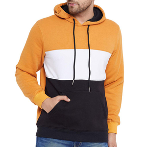 Sweat à capuche color block pour homme, coupe classique, pull décontracté en polaire avec poche, idéal pour l'automne - Product Image 1