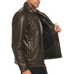 Nuevas llegadas: Chaqueta de cuero vintage marrón oscuro con logo personalizado para hombre, chaqueta de streetwear, chaqueta de invierno muy demandada. - Product Image 5