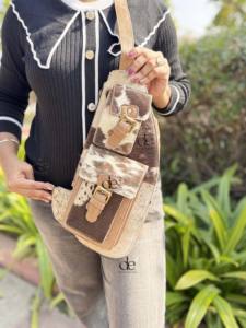 กระเป๋าสะพายหนังวัวขนสัตว์สินค้ามาใหม่กระเป๋าสะพายไหล่กระเป๋าถือแบบทันสมัยกระเป๋าหนังขนแกะแบบเปิดปิดได้ง่าย - Product Image 5