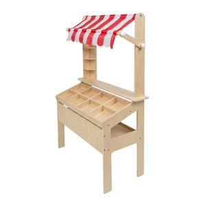 Children Wooden Grocery Store Play Stand with Display Shelves Educational Role Play Toy Stall Wholesale - Product Image 2