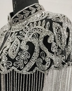 Free size unisex sequins beaded embellished handmade heavy work designer vintage party poncho <b>top</b> very beautiful very stunning - Product Image 2