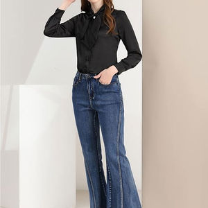 เสื้อเชิ้ตเดรสแขนสั้นผ้าฝ้าย/ใยไผ่คุณภาพสูงสำหรับผู้หญิง สวมใส่สบาย ระบายอากาศได้ดี เหมาะสำหรับฤดูร้อน ไซส์ใหญ่ ดีไซน์ OEM - Product Image 5