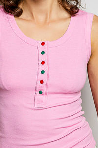 Camiseta sin mangas con cuello redondo y botones de colores POL - Product Image 5