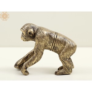 Fait à la main en laiton de 3 pouces petit chimpanzé Sculpture petit article de décoration pour la maison - Product Image 4