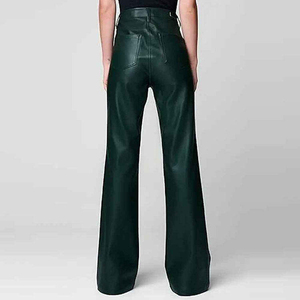 Tendance 2025 - Pantalons en cuir pour femmes, taille haute, coupe régulière, logo personnalisé OEM disponible, bonne qualité, prix raisonnable, streetwear, hiver - Product Image 3
