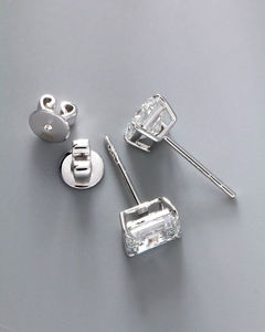 Wholesale <b>Emerald</b> Cut Lab Grown Diamond <b>Stud</b> Earrings in 10K 14K 18K Solid Gold Women's Luxury Gift Jewelry - Product Image 6