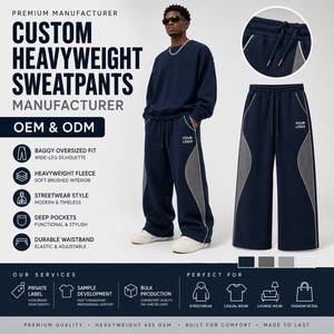 OEM Manufacturer 420 GSM Cotton Blend Fleece Men's <b>Drop</b> <b>Crotch</b> Baggy Sweatpants Custom Embroidery Baggy <b>Joggers</b> For Men - Product Image 6