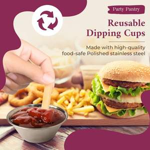 Wholesaler Dipping Stainless Steel Sauce <b>Cups</b> 2oz for Ketchup Marinara BBQ Sauce <b>Reusable</b> Condiment <b>Cups</b> for Restaurants - Product Image 2