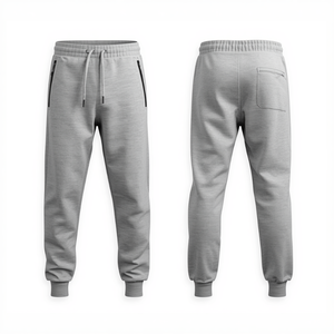 Pantalones Jogger Unisex de Felpa Francesa Gris Jaspeado de Alta Calidad, Corte Relajado Premium, Ropa Casual - Product Image 1