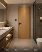 Puertas de PVC Laminado Impermeables Modernas de Alta Calidad Pima para Edificios de Oficinas, Casas, Apartamentos, Hoteles y Restaurantes