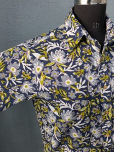 Chemise décontractée pour homme en coton tissé, style streetwear, manches courtes, imprimé floral, col rabattu, séchage rapide et écologique, style été - Product Image 6
