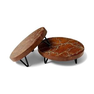 Support à gâteau en bois écologique, plateau de présentation de desserts rustique et floral fait main, plat de service décoratif pour l'accueil à la maison - Product Image 6