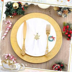 Assiette de présentation décorative haut de gamme avec bordure dorée pour réceptions, événements et décoration de restaurant - Product Image 4