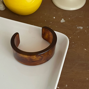 Bracelet ouvert géométrique en résine acrylique transparente, manchette large en acétate pour étudiants, bijoux de mode, artisanat en résine - Product Image 6