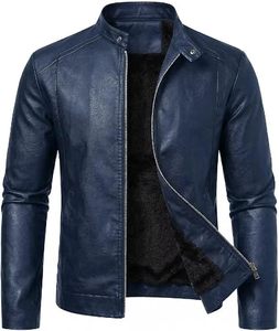 Blouson en cuir pour moto pour homme, en véritable peau de mouton, avec poches zippées, vêtement d'extérieur chaud pour l'hiver, logo personnalisé - Product Image 5