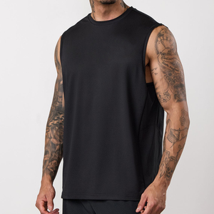 Débardeur côtelé en coton tricoté 100 % pour homme, idéal pour la gym et l'entraînement sportif - Product Image 1